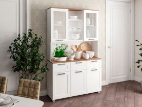 Буфет Катерини (дуб бельмунд/белое дерево) в Эльдикане - ehldikan.mebel-nsk.ru | фото