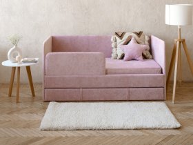 Диван-кровать Happy (розовый) в Эльдикане - ehldikan.mebel-nsk.ru | фото