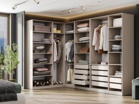 Гардеробная Эккервуд (меланж) в Эльдикане - ehldikan.mebel-nsk.ru | фото