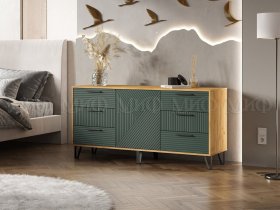 Комод (1500) Флэш (дуб крафт/браш мени грин) в Эльдикане - ehldikan.mebel-nsk.ru | фото