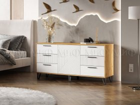 Комод (1500) Флэш (дуб крафт/браш вайт) в Эльдикане - ehldikan.mebel-nsk.ru | фото