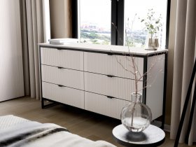 Комод 6 ящиков Нора (персидский жемчуг) в Эльдикане - ehldikan.mebel-nsk.ru | фото