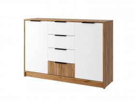 Комод КМ-002 Ивис (дуб крафт золотой/белый) в Эльдикане - ehldikan.mebel-nsk.ru | фото