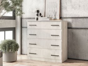 Комод Стандарт-6 NEW (дуб крафт белый) в Эльдикане - ehldikan.mebel-nsk.ru | фото