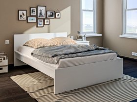 Кровать двуспальная 1,4м Леон СБ-3368 (белый) в Эльдикане - ehldikan.mebel-nsk.ru | фото