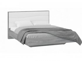 Кровать двуспальная 1,6 м «Миранда» Тип 1 (Дуб Гамильтон/Белый глянец) в Эльдикане - ehldikan.mebel-nsk.ru | фото