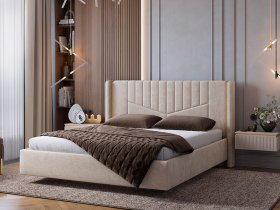 Кровать двуспальная 1,6м Диор (кашемир суфле (велюр)) в Эльдикане - ehldikan.mebel-nsk.ru | фото