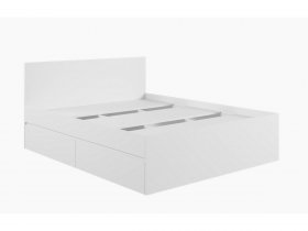 Кровать двуспальная с ящиками 1,6м Мадера-М1600 (белый) в Эльдикане - ehldikan.mebel-nsk.ru | фото