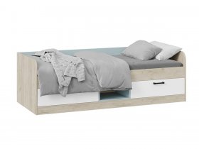 Кровать комбинированная «Оливер» Тип 1 401.003.000 (дуб крафт серый/белый/серо-голубой) в Эльдикане - ehldikan.mebel-nsk.ru | фото