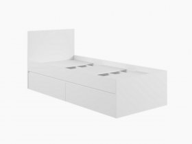 Кровать односпальная с ящиками 0,9м Мадера-М900 (белый) в Эльдикане - ehldikan.mebel-nsk.ru | фото