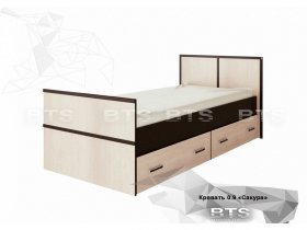 Кровать односпальная с ящиками 0,9м Сакура (BTS) в Эльдикане - ehldikan.mebel-nsk.ru | фото