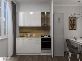 Кухонный гарнитур МДФ Выгодно и точка 1,5 м (белый глянец) в Эльдикане - ehldikan.mebel-nsk.ru | фото