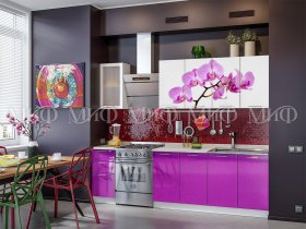 Кухонный гарнитур Орхидея (фиолетовый) в Эльдикане - ehldikan.mebel-nsk.ru | фото