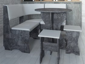 Кухонный уголок Лотос  (цемент темный к/з White) в Эльдикане - ehldikan.mebel-nsk.ru | фото