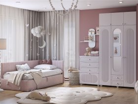 Модульная детская Милана (белое дерево/сакура) в Эльдикане - ehldikan.mebel-nsk.ru | фото