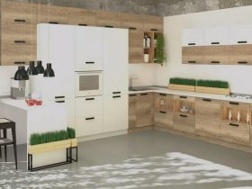 Модульная кухня Фиджи 2,3м (крафт) в Эльдикане - ehldikan.mebel-nsk.ru | фото