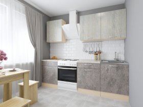 Модульная кухня Йота (пикард/цемент) в Эльдикане - ehldikan.mebel-nsk.ru | фото
