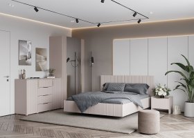 Модульная спальня «Тефия» (тефия/софт сантьяго) в Эльдикане - ehldikan.mebel-nsk.ru | фото