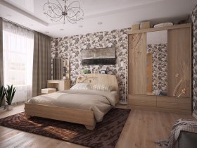 Модульная спальня Виктория-1 (дуб сонома) в Эльдикане - ehldikan.mebel-nsk.ru | фото