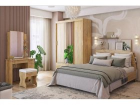Модульная спальня Виктория-1 (дуб крафт золотой) в Эльдикане - ehldikan.mebel-nsk.ru | фото