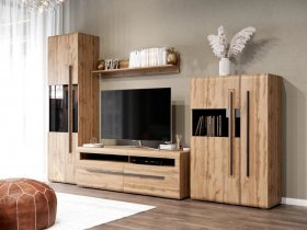 Модульная стенка Ницца (дуб вотан) в Эльдикане - ehldikan.mebel-nsk.ru | фото