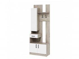 Прихожая ВШ-1 Вега (дуб крафт серый/белый) в Эльдикане - ehldikan.mebel-nsk.ru | фото