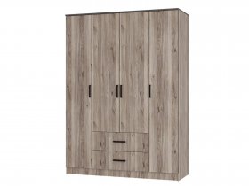 Шкаф четырехстворчатый Титан (дуб смоки) в Эльдикане - ehldikan.mebel-nsk.ru | фото