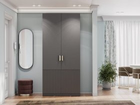 Шкаф двухстворчатый Эккервуд (Нью) (графит) в Эльдикане - ehldikan.mebel-nsk.ru | фото