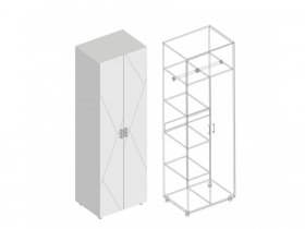 Шкаф двухстворчатый комби Сандра в Эльдикане - ehldikan.mebel-nsk.ru | фото