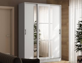 Шкаф-купе 1,6м «Стиль-2» (белый) в Эльдикане - ehldikan.mebel-nsk.ru | фото