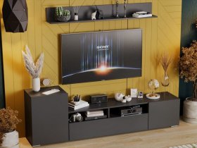 Стенка «Сильвия» (графит серый) в Эльдикане - ehldikan.mebel-nsk.ru | фото