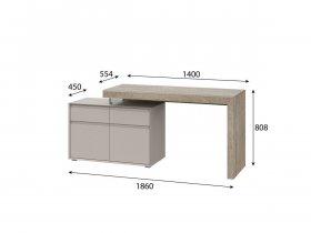 Стол 22 J-КШ Этна (дуб эндгрей/кашемир) в Эльдикане - ehldikan.mebel-nsk.ru | фото