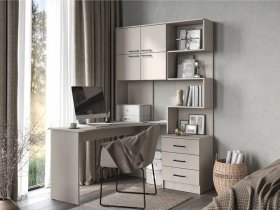 Стол компьютерный №1 Брауни левый (кашемир) в Эльдикане - ehldikan.mebel-nsk.ru | фото