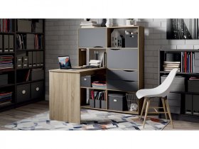 Стол письменный тип 7 (дуб сонома/графит серый) в Эльдикане - ehldikan.mebel-nsk.ru | фото