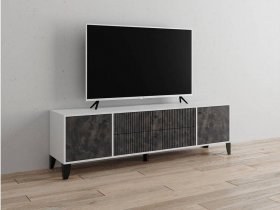 Тумба под ТВ Парус-10 (белый/мальта грей) в Эльдикане - ehldikan.mebel-nsk.ru | фото