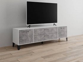 Тумба под ТВ Парус-13 (белый/ателье светлое) в Эльдикане - ehldikan.mebel-nsk.ru | фото