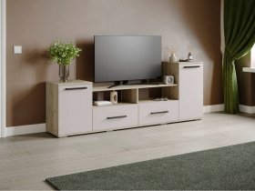 Тумба под ТВ Парус-2 (дуб крафт серый/кашемир) в Эльдикане - ehldikan.mebel-nsk.ru | фото