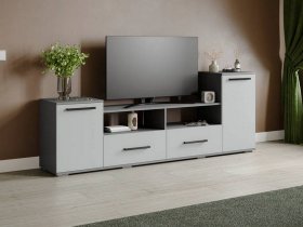 Тумба под ТВ Парус-2 (графит серый/серый камень) в Эльдикане - ehldikan.mebel-nsk.ru | фото